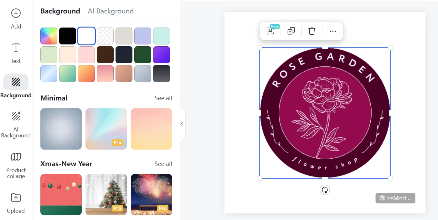 Remove logo background to white background in insMind