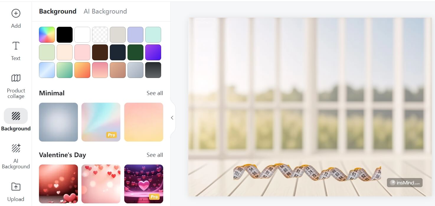 Choose the right background from the online material library