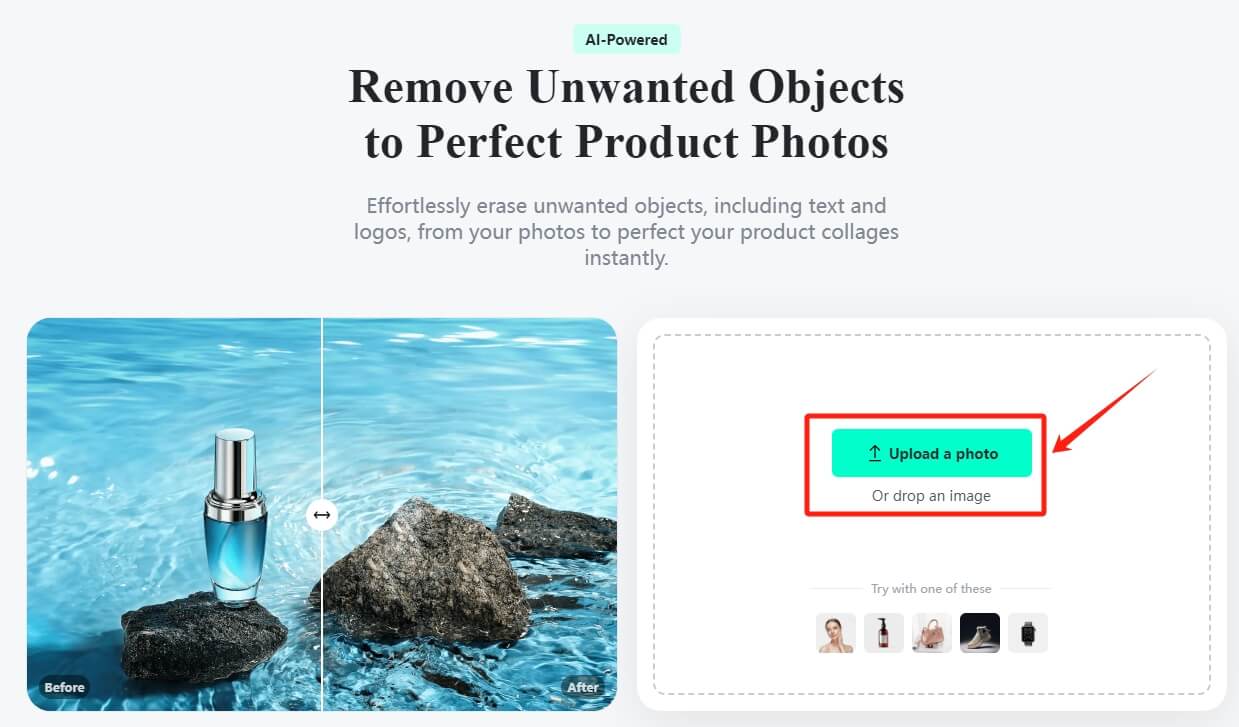 User-friendly interface with an 'Upload Your Image' button, designed for easy photo uploads.