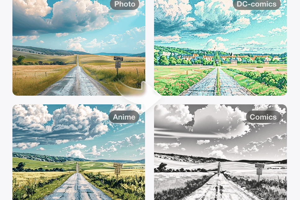 Transform Your Landscape Photos With AI Cartoon Filters